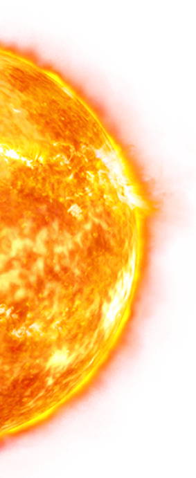 Close-up view of the Sun with a fiery, glowing appearance